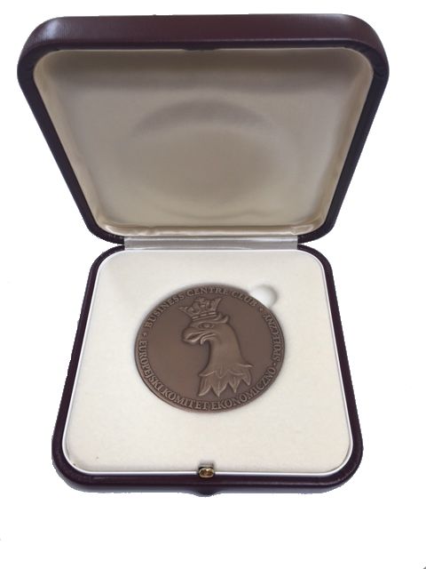 European Medal for Kraków Waterworks with eagle engraving.