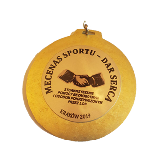 Medal with the inscription: for the Patron of Sport – Gift of the Heart distinction.